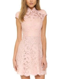 Lover Warrior Lace Mini Dress Dusty Pink lace easter dresses for women 2016
