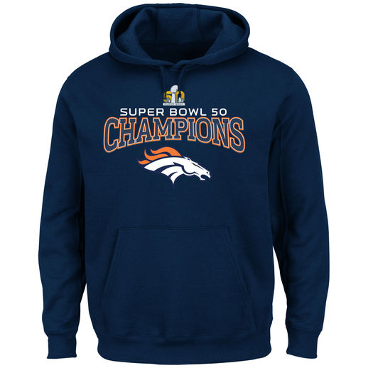 MAJESTIC DENVER BRONCOS NAVY SUPER BOWL 50 CHAMPIONS CHOICE VIII HOODIE