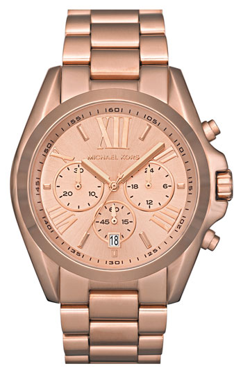 MICHAEL Michael Kors Michael Kors 'Bradshaw' Chronograph Bracelet Watch, 43mm Rose Gold