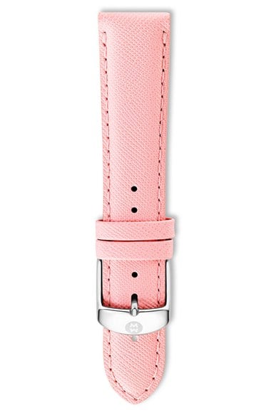 MICHELE 20mm Leather Watch Strap Powder Pink