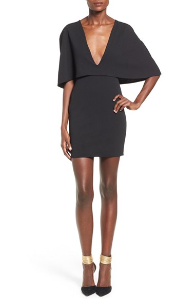 MISSGUIDED Cape Body-Con Popover Dress Black