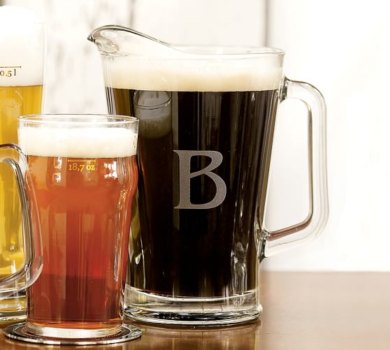 MONOGRAMMABLE BEER PITCHER Pottery Barn