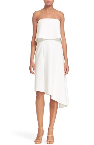 N NICHOLAS Strapless Overlay Dress White