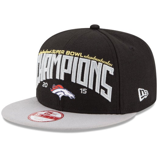 NEW ERA DENVER BRONCOS BLACK/GRAY SUPER BOWL 50 CHAMPIONS 9FIFTY SNAPBACK ADJUSTABLE HAT