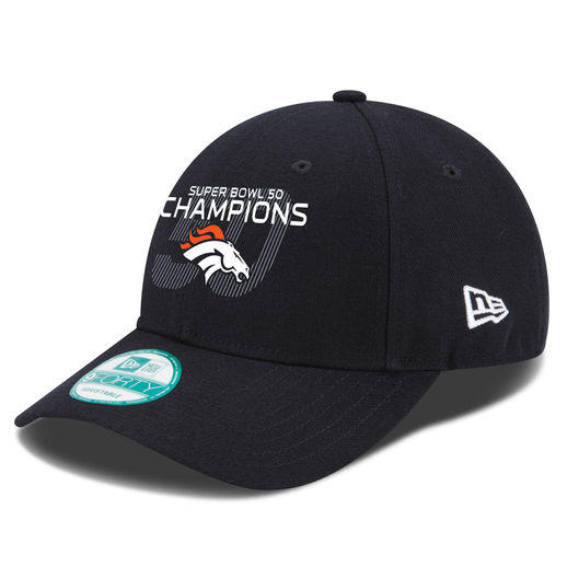 NEW ERA DENVER BRONCOS NAVY SUPER BOWL 50 CHAMPIONS 9FORTY ADJUSTABLE HAT