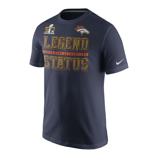 NIKE DENVER BRONCOS NAVY SUPER BOWL 50 CHAMPIONS PARADE T-SHIRT