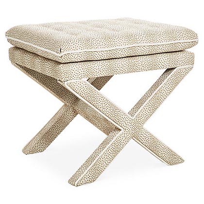 ONE KINGS LANE Dalton Pillow-Top Ottoman, Beige Dots ottomans