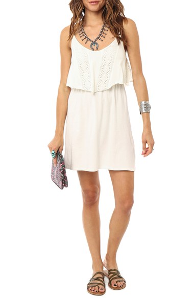O'Neill Lace 'Madge' Popover Cotton Dress Naked White