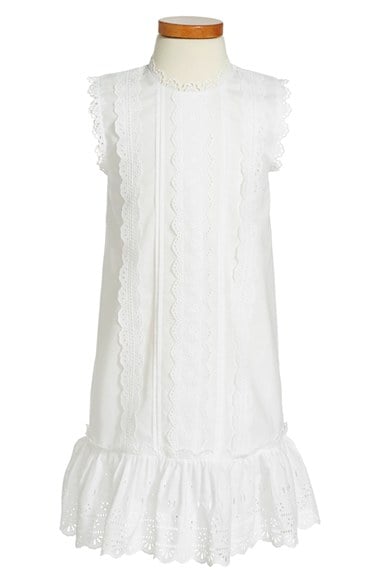 Oscar de la Renta Sleeveless Eyelet Dress (Little Girls & Big Girls) White