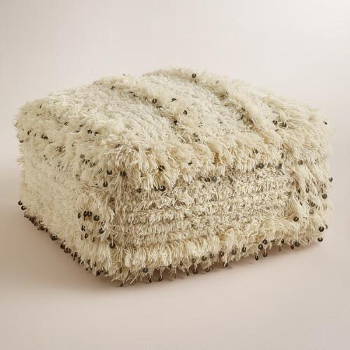 Oversized Moroccan Blanket Wool Pouf
