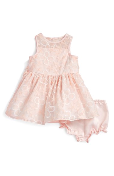 Pippa & Julie Embroidered Sleeveless Tulle Dress (Baby Girls) Pink