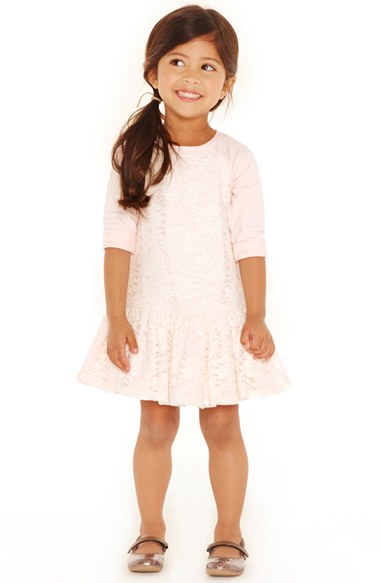 Pippa & Julie Raglan Sleeve Lace Dress (Toddler Girls & Little Girls) Pink 