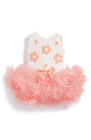 Popatu 'Daisy' Tulle Dress (Baby Girls) Coral