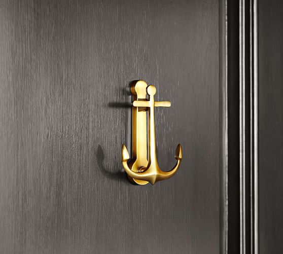 Pottery Barn ANCHOR DOOR KNOCKER Antique Brass Finish
