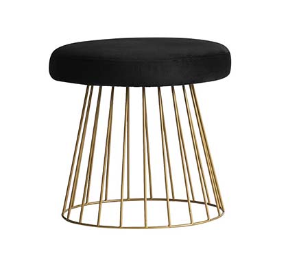Pottery Barn Kids Glam Ottoman Modern Black Gold Caged Stand ottomans trend glamorous vanity