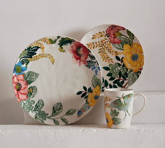 Pottery Barn LYLA FLORAL PRINT GARDEN BUTTERFLY DINNERWARE