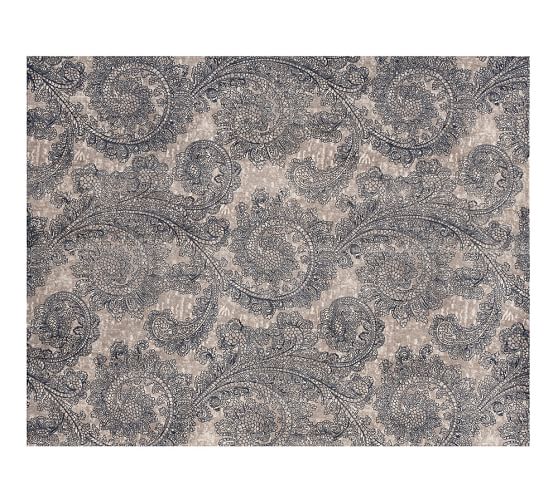 Pottery Barn RAVATI PAISLEY PRINTED RUG - BLUE