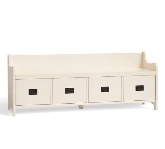 Pottery Barn WADE BENCH Antique White