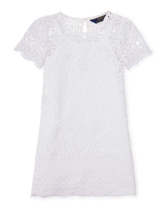 Ralph Lauren Childrenswear Short-Sleeve Chemical Lace Shift Dress White, Size 2-6X Lace Easter dresses for little girls 2016