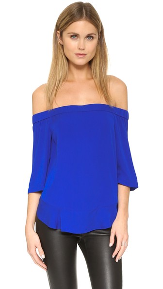 Rebecca Taylor Off Shoulder Top Cobalt Blue