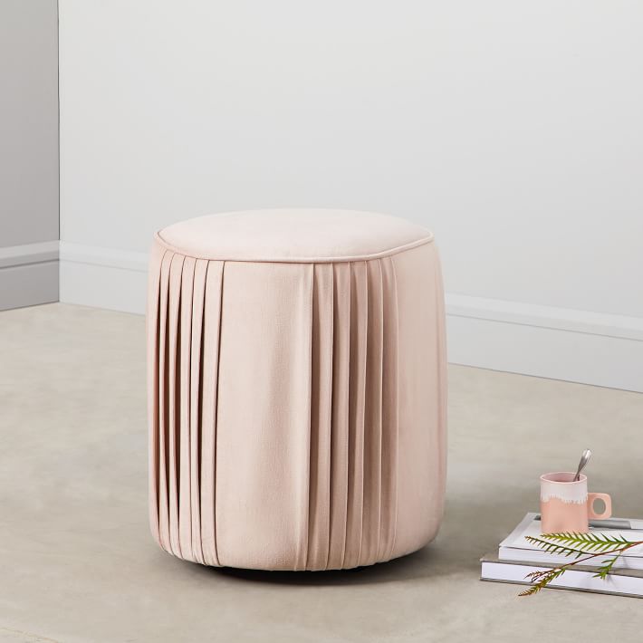 Roar & Rabbit™ Pleated Ottoman - Small West Elm Light Pink