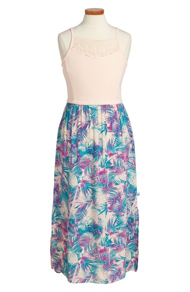 Roxy 'Cross Roads' Sleeveless Dress (Big Girls) Pale Peach easter dresses for tweens