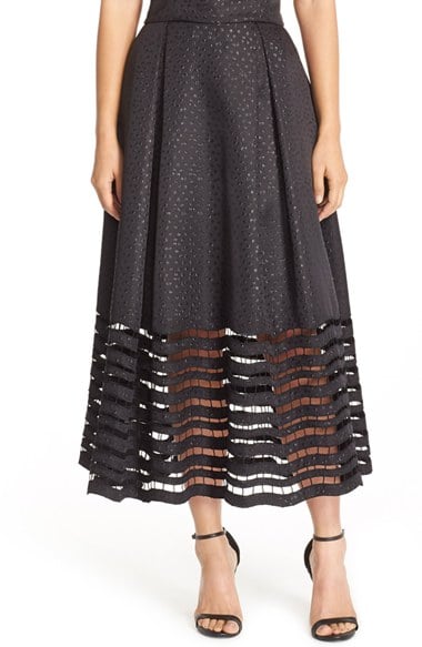 Sachin & Babi Noir 'Dutch' Eyelet Metallic Jacquard Ball Skirt Jet Black