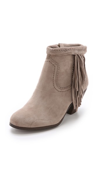 Sam Edelman Louie Suede Fringe Booties Tan or Black