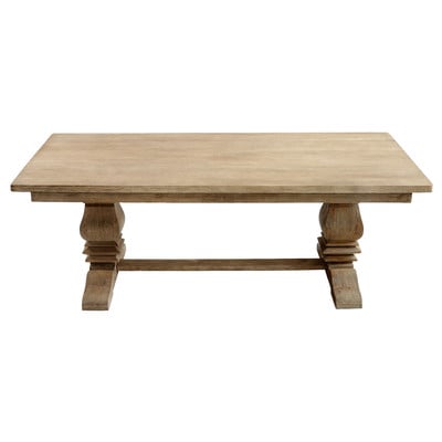 Santa Fe Balustrade Dining Table with a Solid Top, 7 ft by Casual Elements Rustic Mango Grey Finish