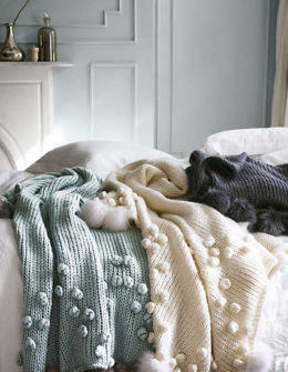 Snow Dusting Throw Ivory or Dark Grey Anthropologie
