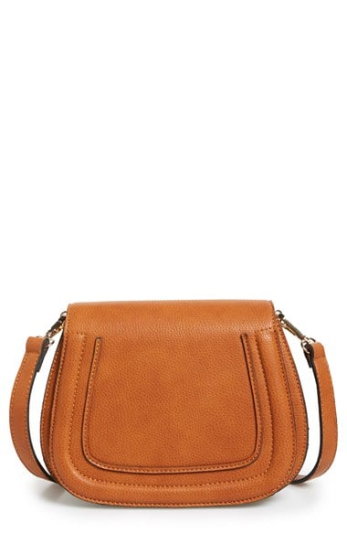Sole Society Faux Leather Crossbody Bag in Cognac