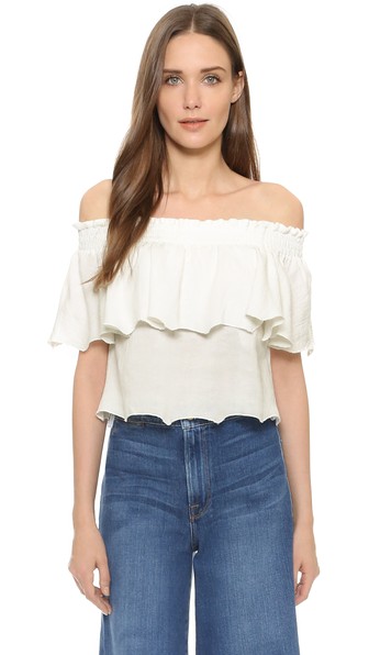 Somedays Lovin Bohemia Off Shoulder Top Bone 