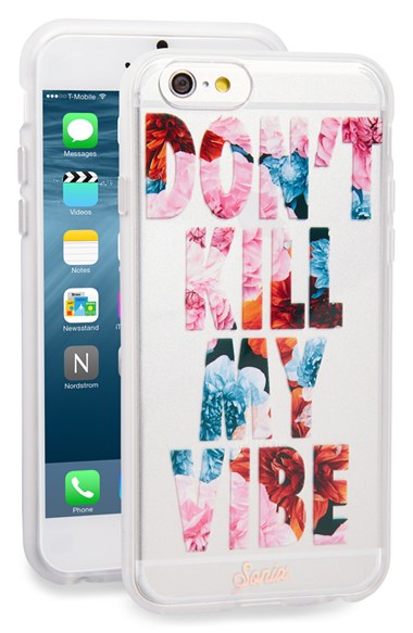 Sonix 'Don't Kill My Vibe' Floral iPhone 6 & 6s Clear/Pink Case iphone 6s cases for spring