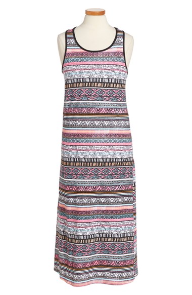 Soprano Print Racerback Maxi Dress (Big Girls) Multi Aztec