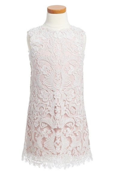 Tadashi Shoji Sleeveless Lace Shift Dress (Toddler Girls, Little Girls & Big Girls) Ivory Petal 