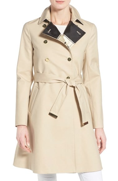 Ted Baker London Belted A-Line Macintosh Coat Taupe