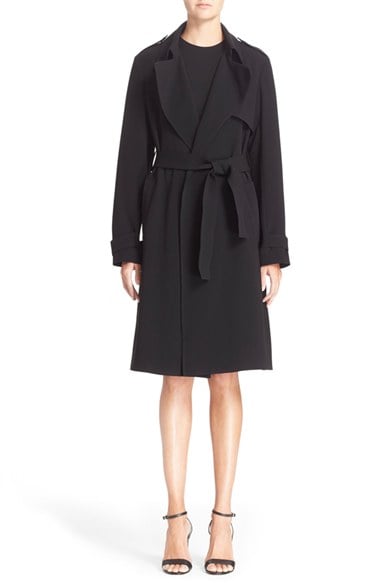 Theory 'Oaklane' Belted Trench Coat Black
