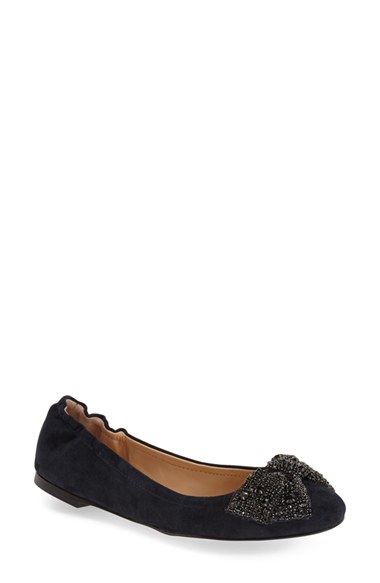 Tory Burch 'Bonneville' Ballet Flat (Women) Tory Navy or Snake Print Leather. Nordstrom Winter Clearance Sale