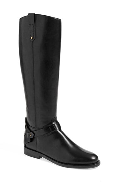 Tory Burch 'Derby' Leather Riding Boot (Women) Black Leather Nordstrom Winter Clearance Sale