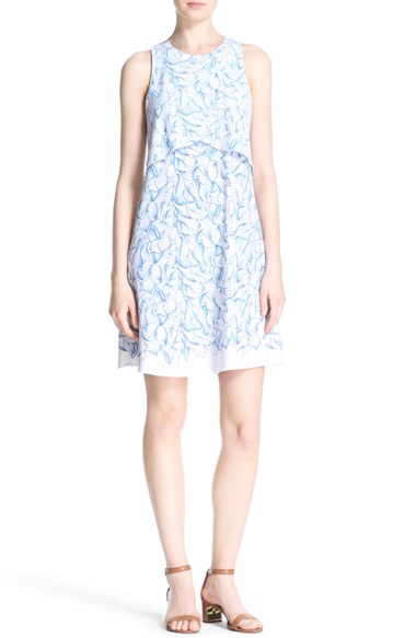 Tory Burch 'Kaley' Cotton Popover Dress White Ellora popover dresses spring