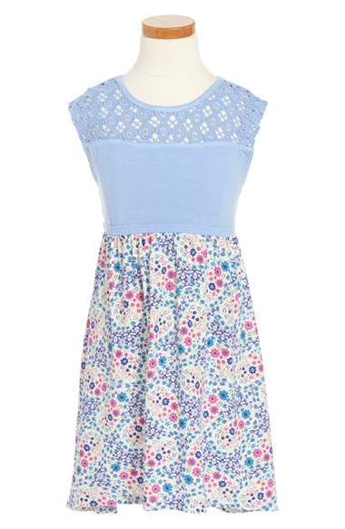 Tucker + Tate Lace Yoke Dress (Toddler Girls, Little Girls & Big Girls) White Garden Toss