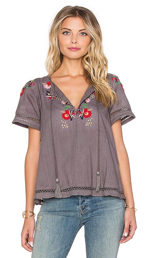 Tularosa Embroidered Lewis Top Medium Grey