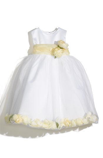 Us Angels Petal Dress (Toddler, Little Girls & Big Girls) White Canary Yellow with Detachable Rosettes