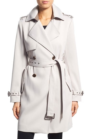 Vera Wang 'Valencia' Trench Coat Golden Beige