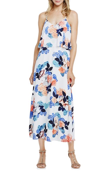 Vince Camuto 'Floral Garden' Crop Overlay Maxi Dress New Ivory