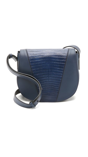 Vince Embossed Cross Body Saddle Bag Bluemarine