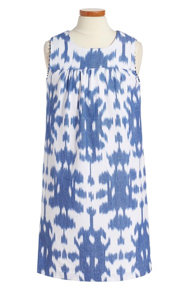 Vineyard Vines Sleeveless Ikat Print Dress Color Spinnaker