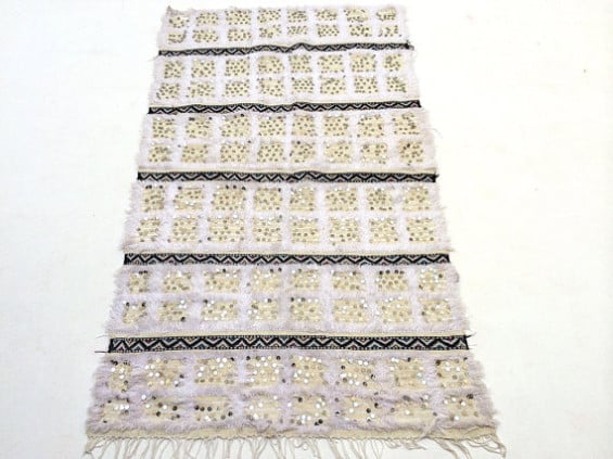 Vintage White Berber Wedding Berber Blanket 3x5 Moroccan Rug (Beniouraincarpets)