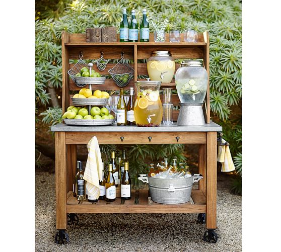 ABBOTT ZINC-TOP BUFFET HUTCH Pottery Barn