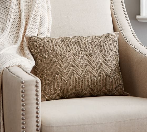 Pottery Barn BONNIE BEADED LUMBAR PILLOW
